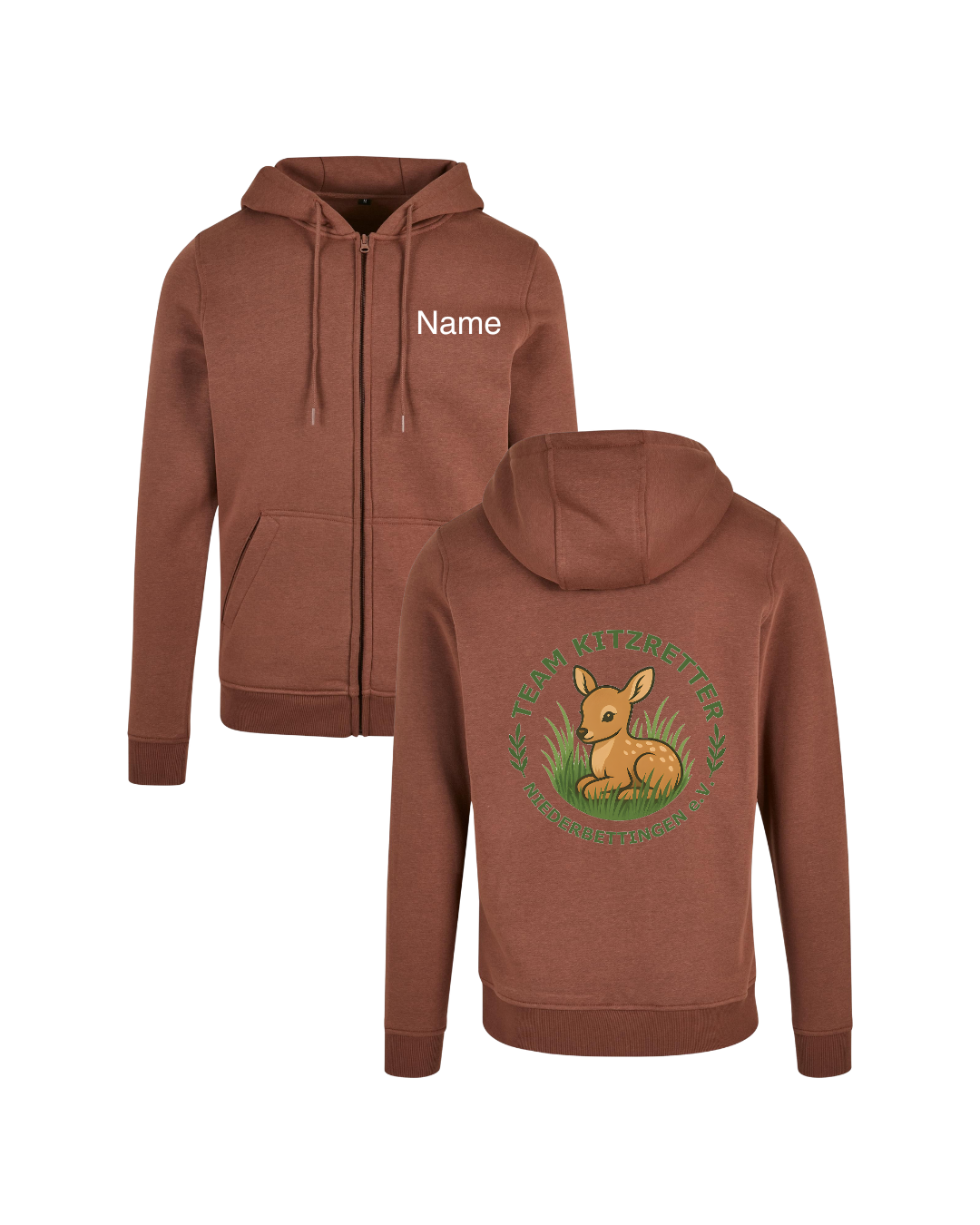 Zipper inkl Druck in bark Rehkitzretter