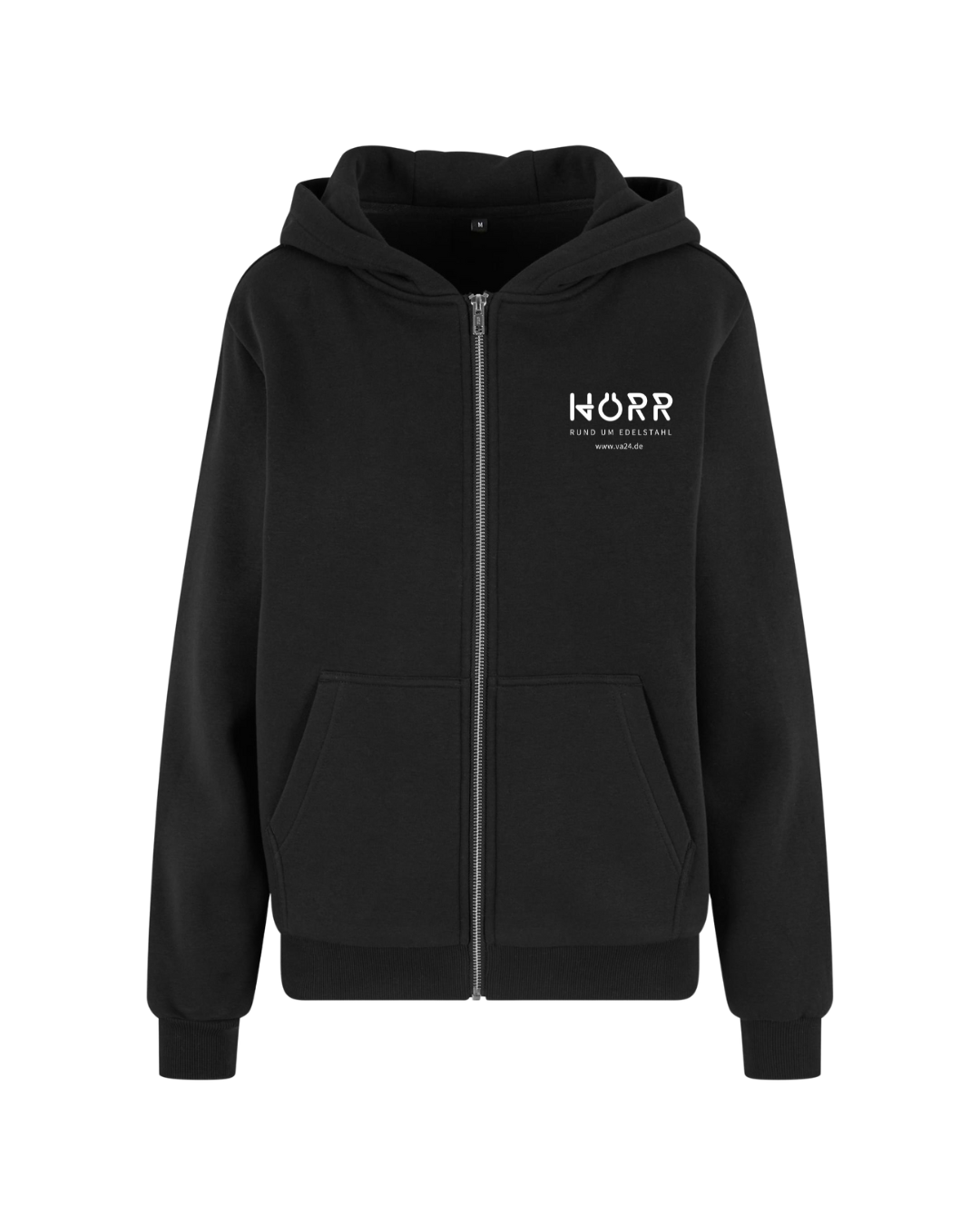 Damen Zipper inkl Druck in schwarz