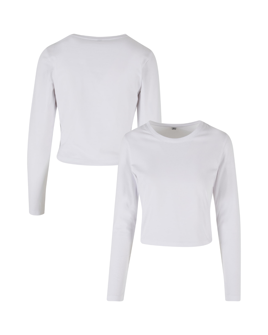 Ladies cropped Longsleeve weiss