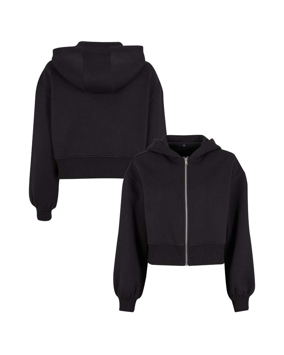 Ladies cropped Zipper schwarz