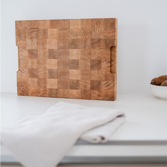 Schneidebrett aus Eiche-Hirnholz