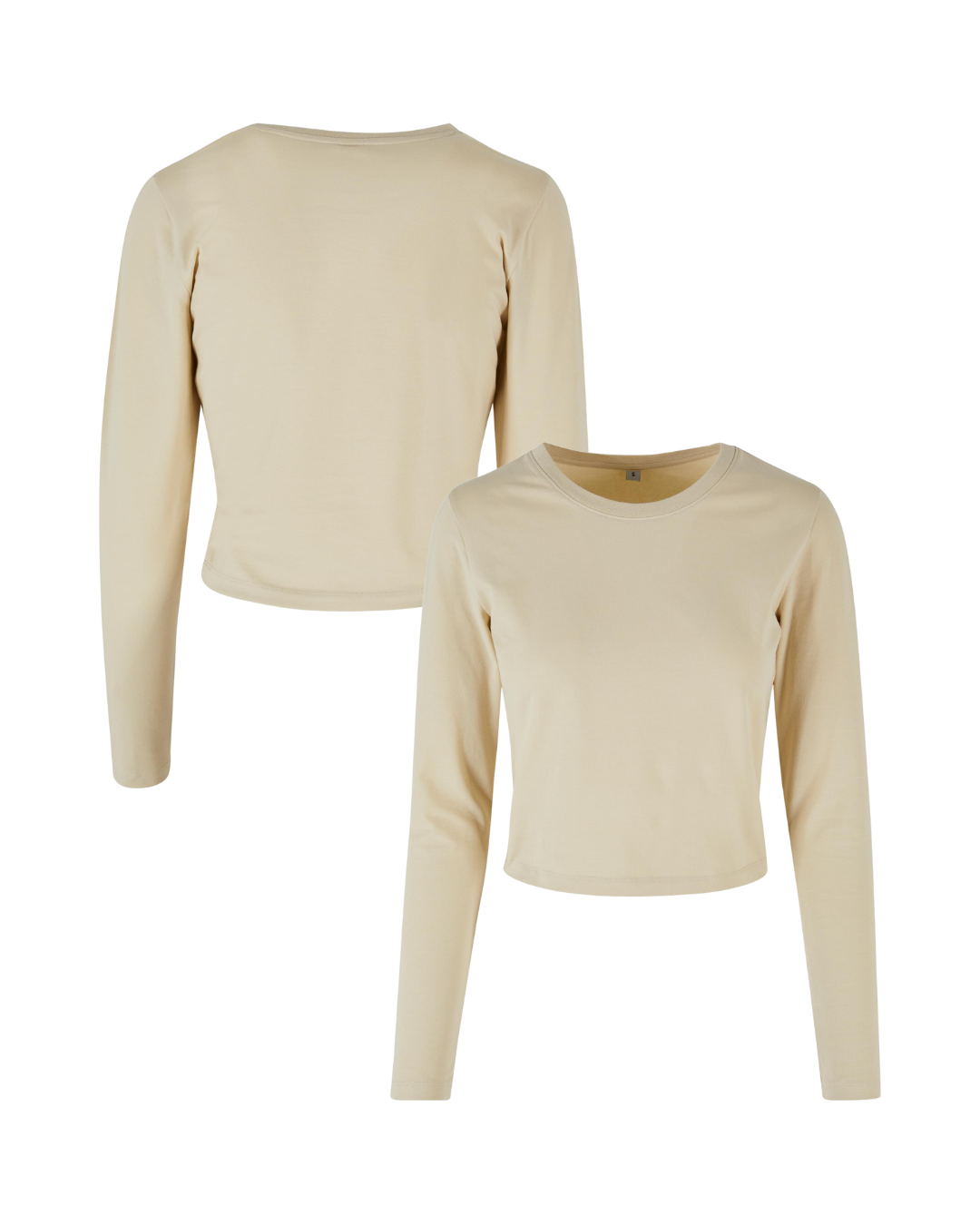 Ladies cropped Longsleeve sand