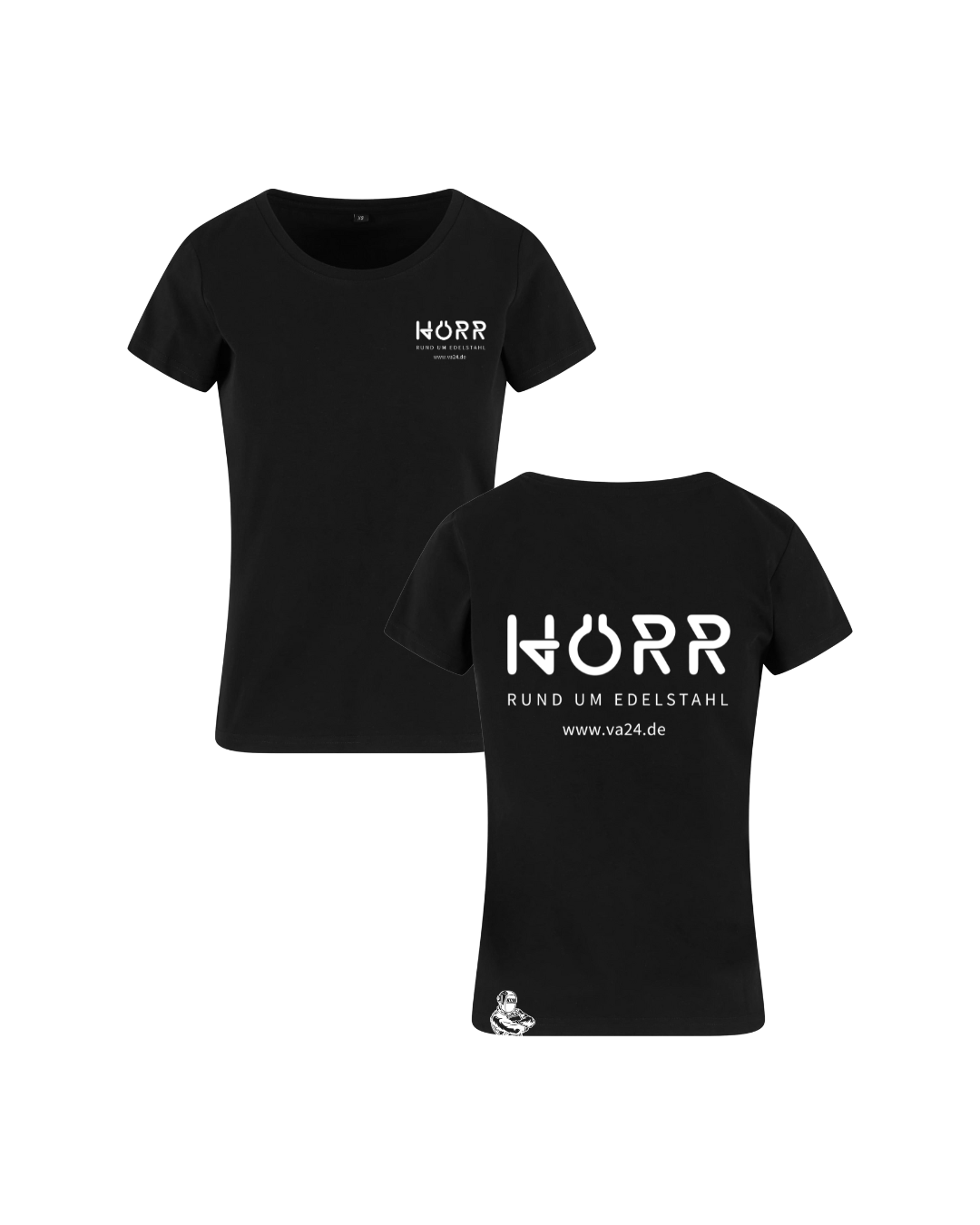Damen T-Shirt inkl Druck in schwarz