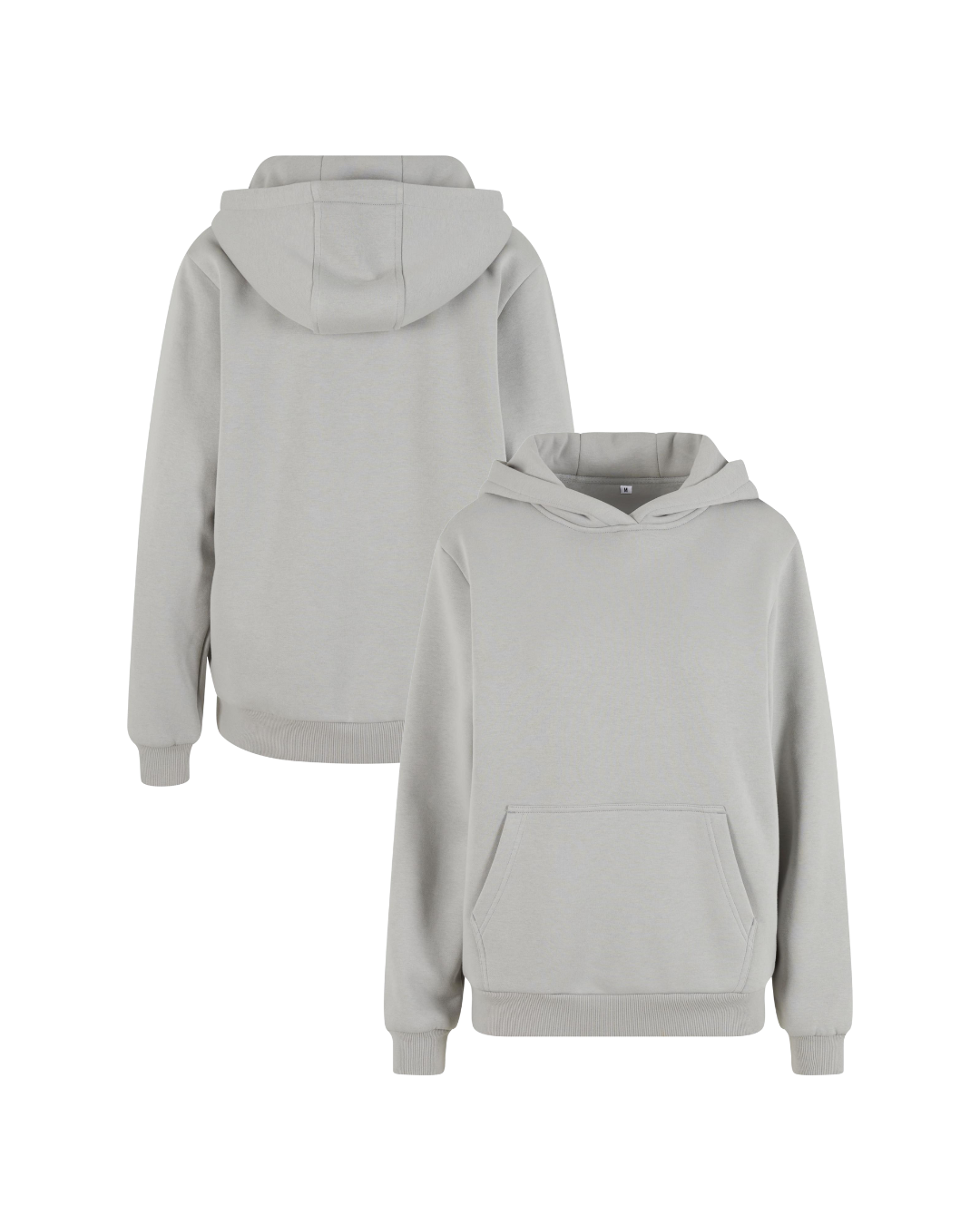 Damen Fluffy Hoodie lightasphalt mit Vorder und Rückenseite