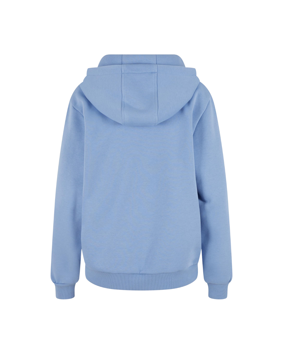 Rückenansicht eines flauschiger Hoodie in powderblue für Damen
